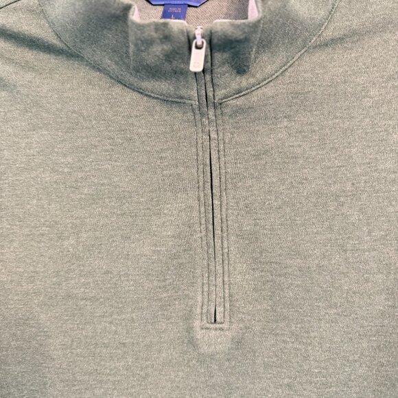 🌿 David Donahue Quarter-Zip Pullover – Heather Green – Size L - Picture 2 of 5